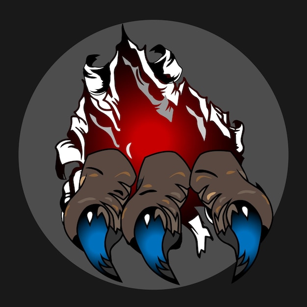 DISEÑO DE VECTOR DE ILUSTRACIÓN DE MANO DE MIEDO