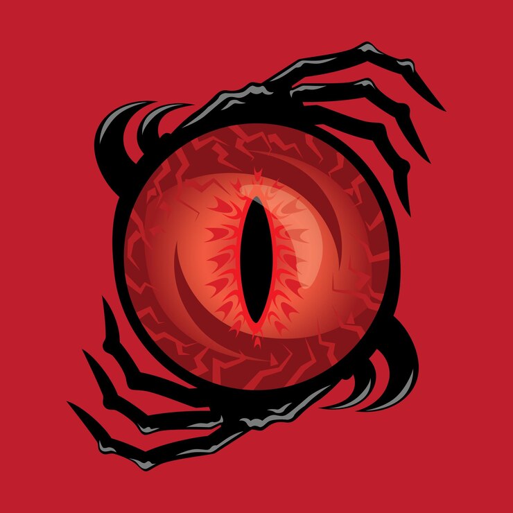 Vector diseño de vector de ilustración de ojos de diablo rojo