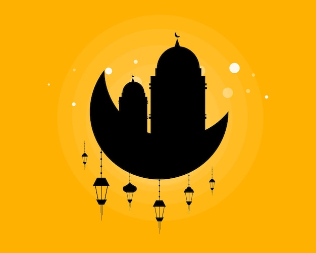 diseño de vector de ilustración de ramadán kareem de mezquita para evento de año nuevo islámico