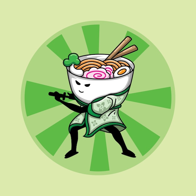 Diseño de vector de ilustración de samura ramen