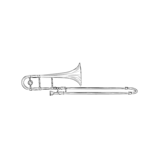 Diseño de vector de ilustración de trombón