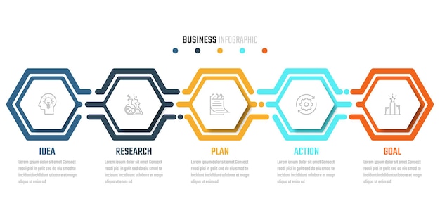 Diseño de vector de infografía empresarial, información