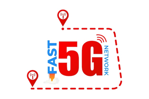 Diseño de vector de Internet de red rápida 5g.