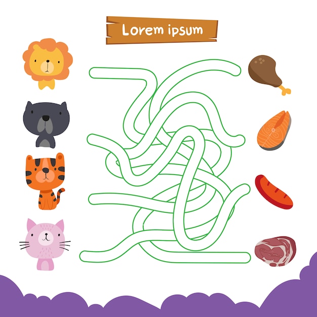 Diseño de vector de juego de laberinto