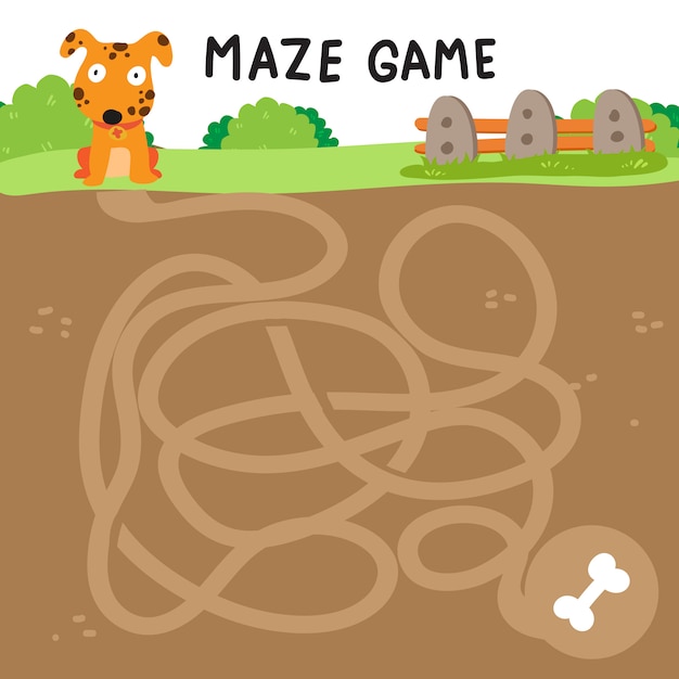 Diseño de vector de juego de laberinto