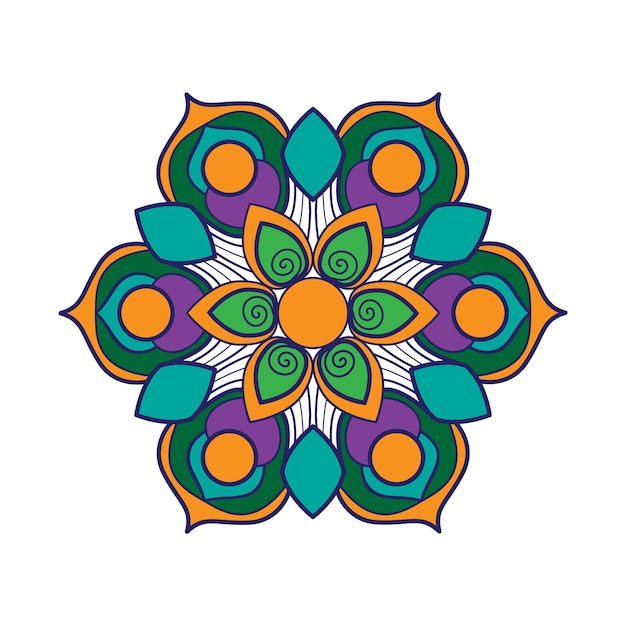 diseño de vector libre de mandala colorido