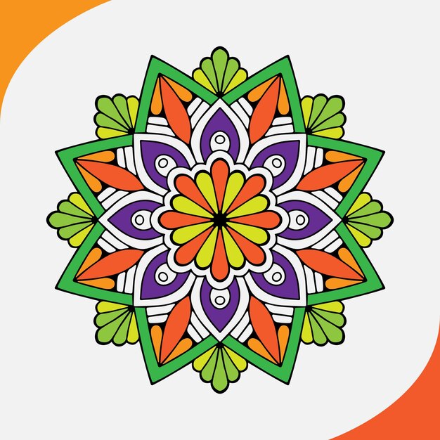 diseño de vector libre de mandala colorido