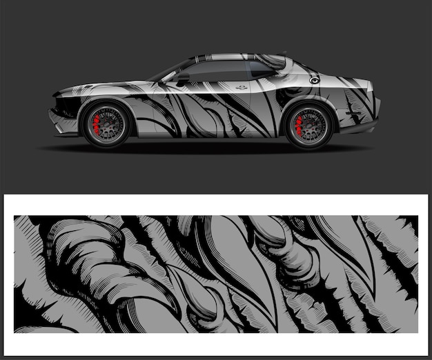 diseño de vector de librea de coche para diseño de envoltura de vinilo de vehículo