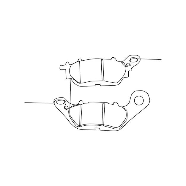 diseño de vector de línea continua de pastillas de freno de motocicleta