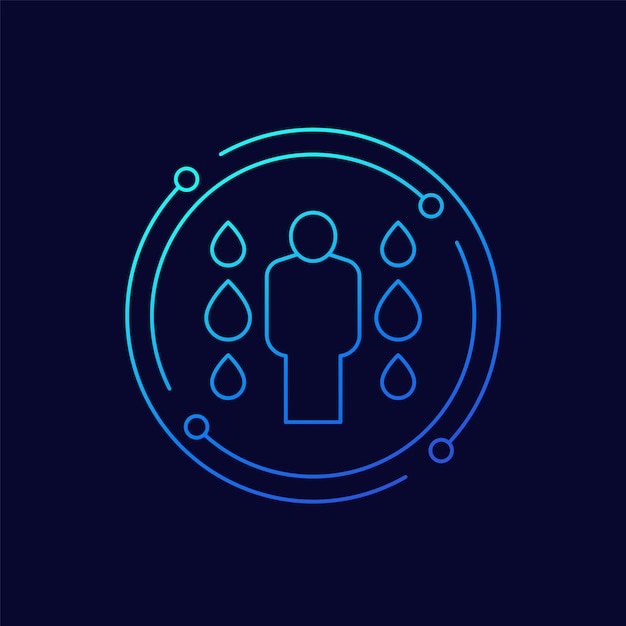 diseño de vector lineal del icono de rehidratación