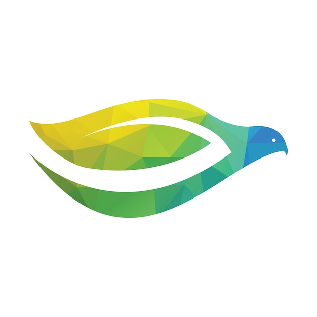Diseño de vector de logotipo abstracto de pájaro de hoja Plantilla de diseño de logotipo de hoja de pájaro