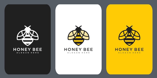 Diseño de vector de logotipo de animales de abeja de miel