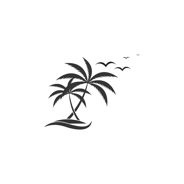 diseño de vector de logotipo de árbol de coco