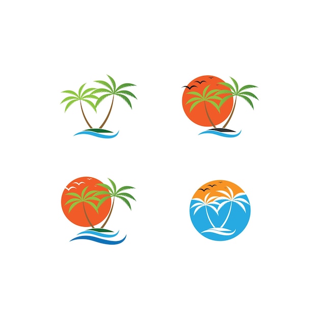 diseño de vector de logotipo de árbol de coco