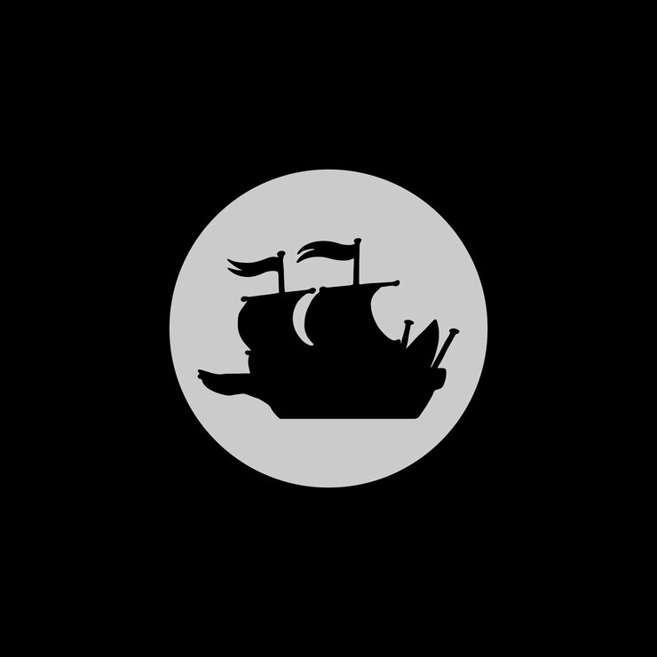 diseño de vector de logotipo de barco de silueta