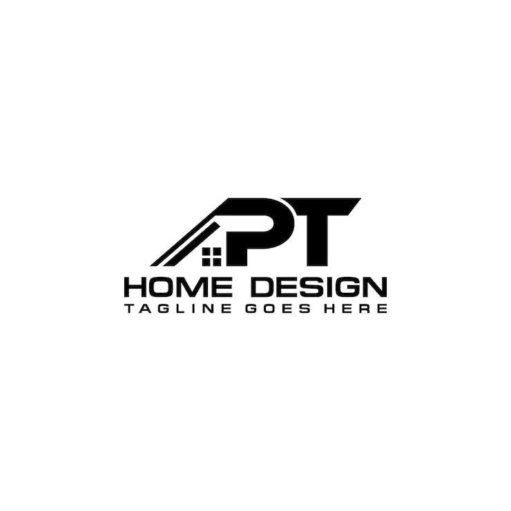 Vector diseño de vector de logotipo de casa o bienes raíces inicial de pt