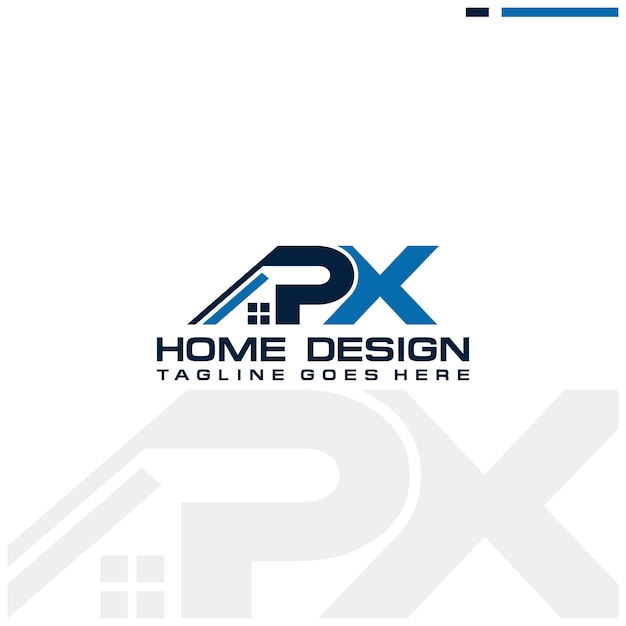 Diseño de vector de logotipo de casa o bienes raíces inicial PX