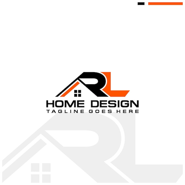 Diseño de vector de logotipo de casa o bienes raíces inicial de RL