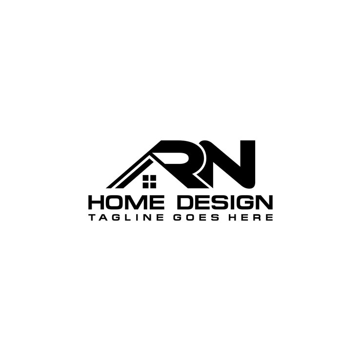 Vector diseño de vector de logotipo de casa o bienes raíces inicial de rn
