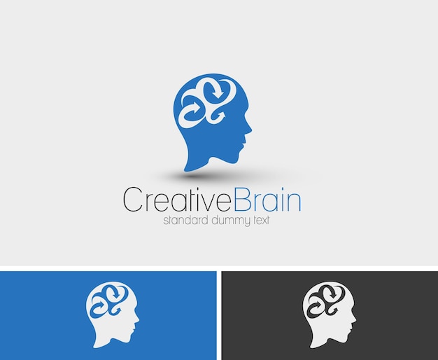 Diseño del vector del logotipo del cerebro creativo