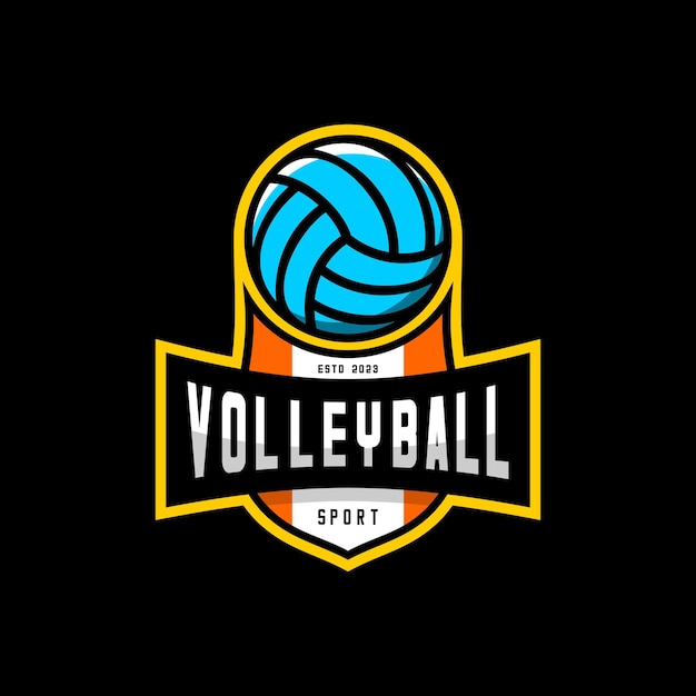 diseño de vector de logotipo de deporte de voleibol