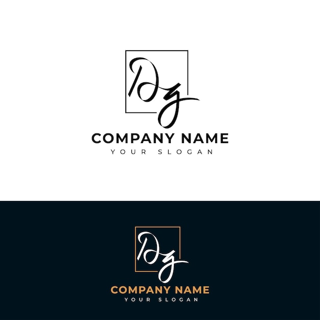 Diseño de vector de logotipo de firma inicial Dg