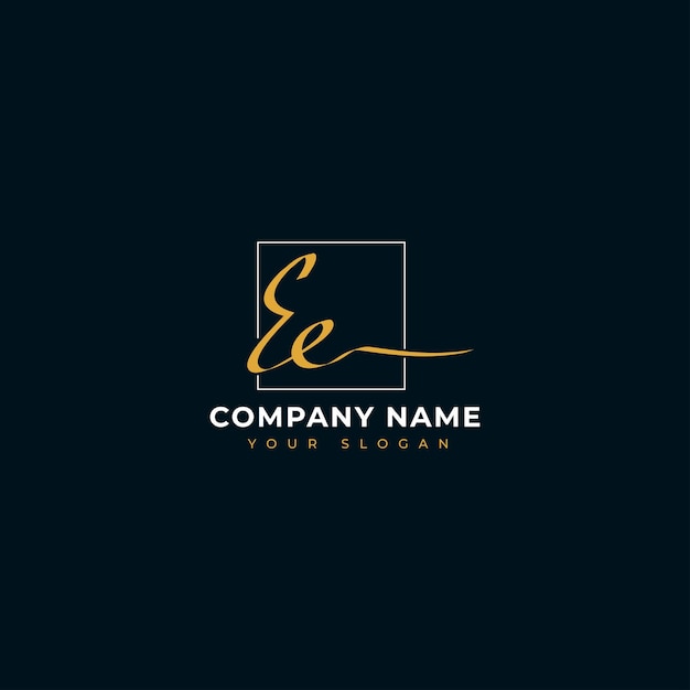 Diseño de vector de logotipo de firma inicial de ee