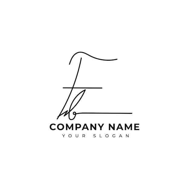 Diseño de vector de logotipo de firma inicial de Fb