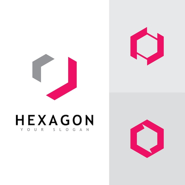 Diseño de vector de logotipo de hexágono creativo