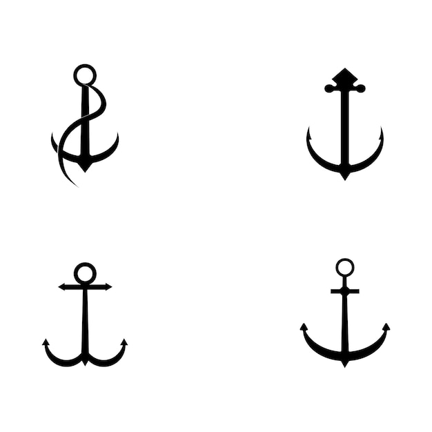 Diseño de vector de logotipo de icono de ancla