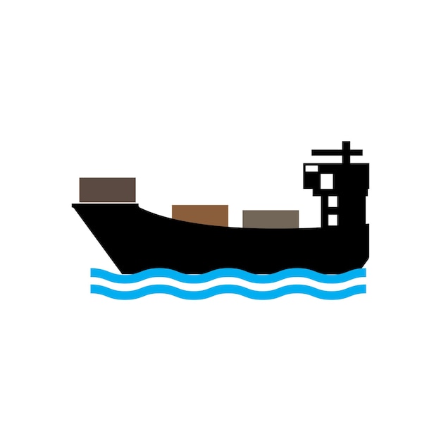 Diseño de vector de logotipo de icono de barco