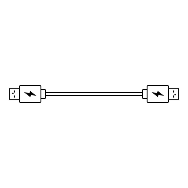 diseño de vector de logotipo de icono de cable usb