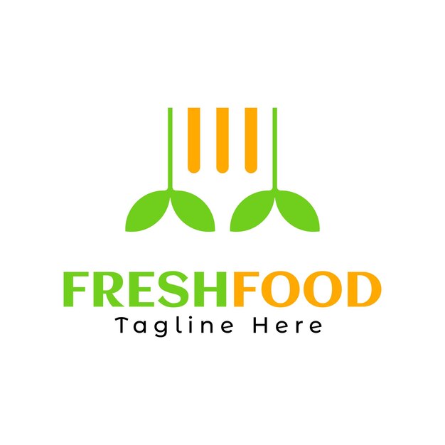 Diseño de vector de logotipo de icono de comida fresca