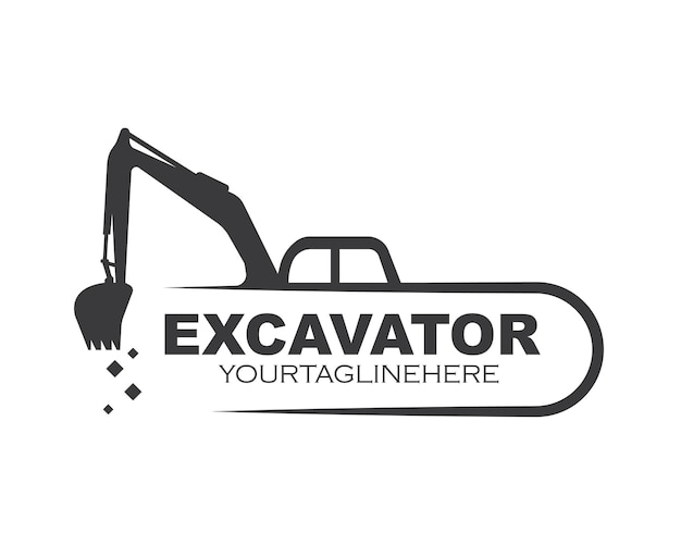 Diseño de vector de logotipo de icono de excavadora