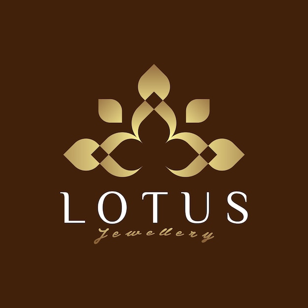 Diseño de vector de logotipo de icono de flor de loto de lujo