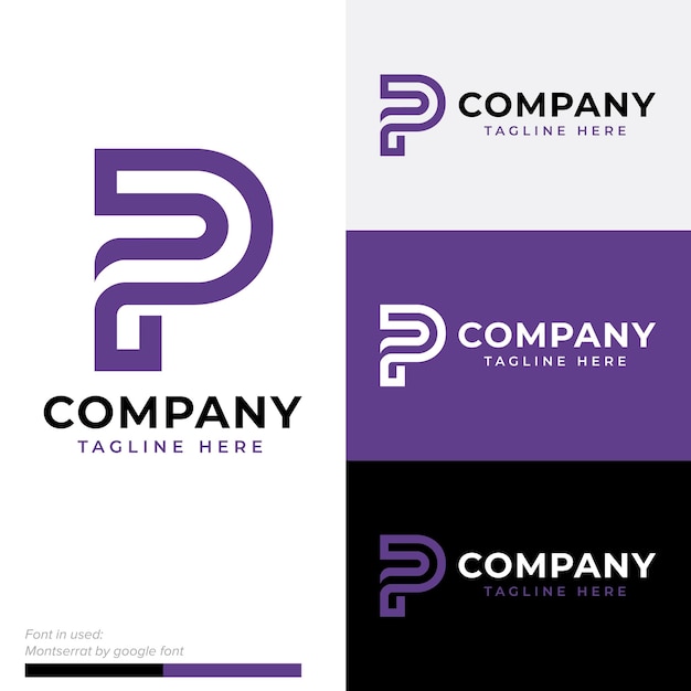 Diseño de vector de logotipo de icono de símbolo P inicial abstracto