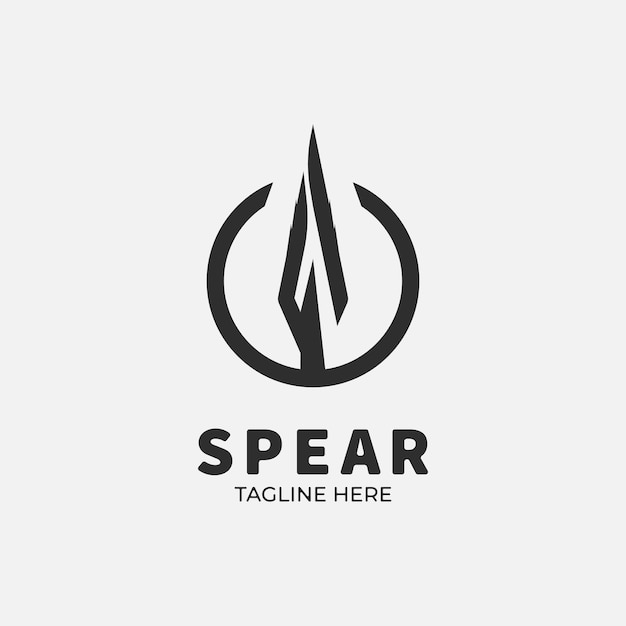 Diseño de vector de logotipo de lanza icono de lanza ilustración de diseño simple