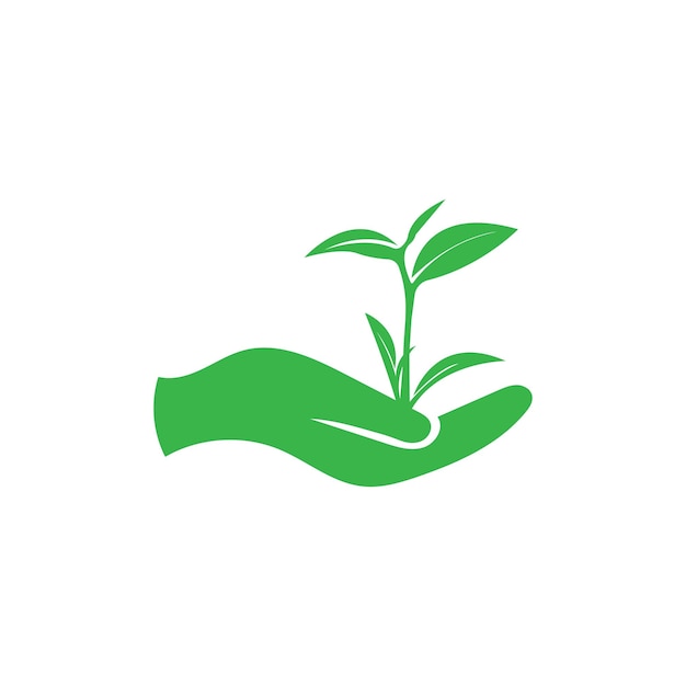 Diseño de vector de logotipo de lanzamiento de árbol de naturaleza a mano y diseño de ilustración de símbolo de vector de logotipo de árbol