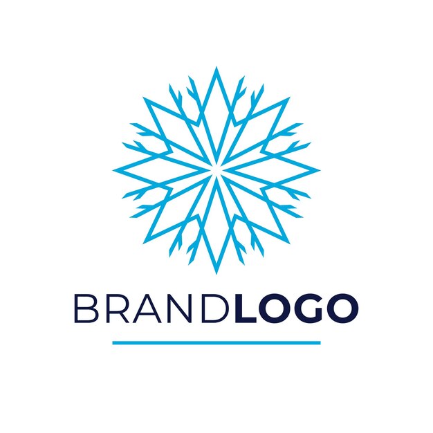 Diseño de vector de logotipo de marca Logotipo de copo de nieve azul Plantilla de logotipo moderno
