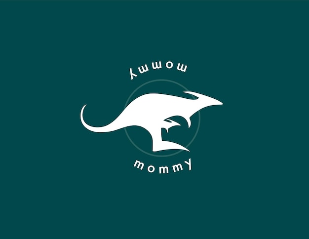 Diseño de vector de logotipo de mascota de animales canguro