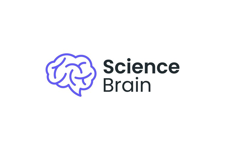 Diseño del vector del logotipo de la mente inteligente del cerebro de la ciencia