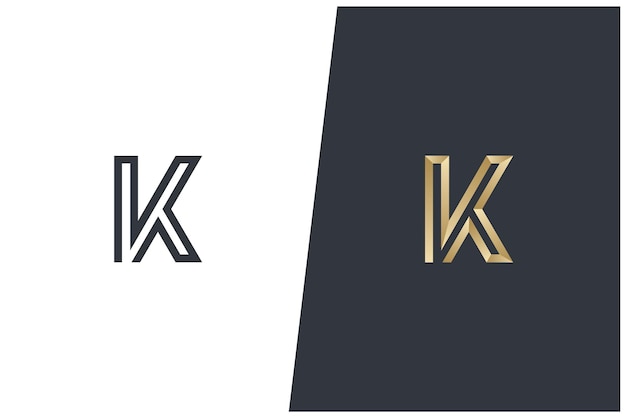 Diseño de vector de logotipo de monograma de letra K v1