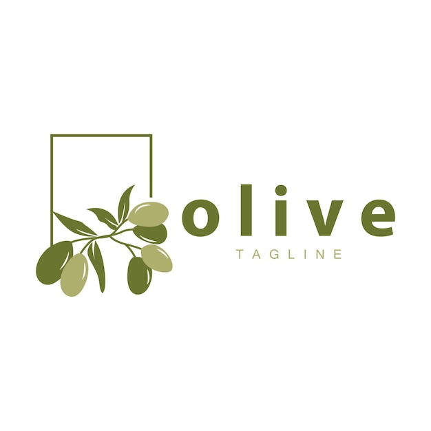 Diseño De Vector De Logotipo De Oliva Ilustración De Vector De Plantilla Premium