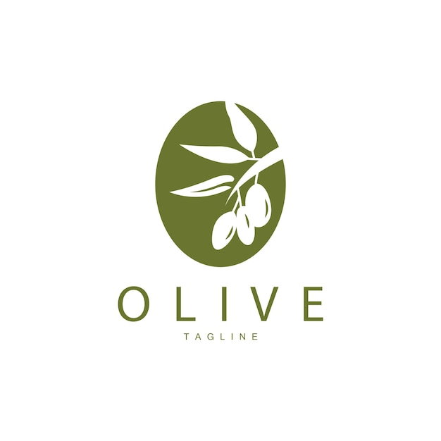 Diseño De Vector De Logotipo De Oliva Ilustración De Vector De Plantilla Premium