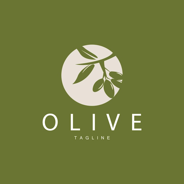 Diseño De Vector De Logotipo De Oliva Ilustración De Vector De Plantilla Premium