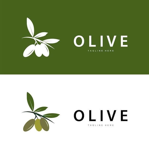 Diseño De Vector De Logotipo De Oliva Ilustración De Vector De Plantilla Premium