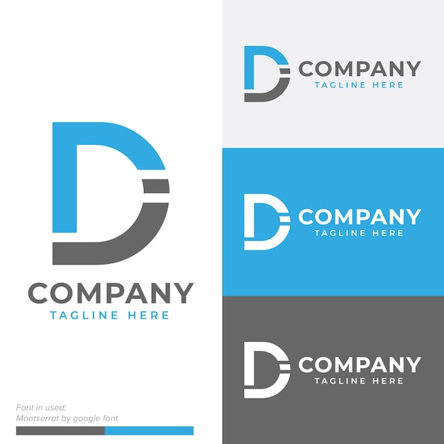 Diseño de vector de logotipo plano de icono de símbolo de DJ o JD inicial simple