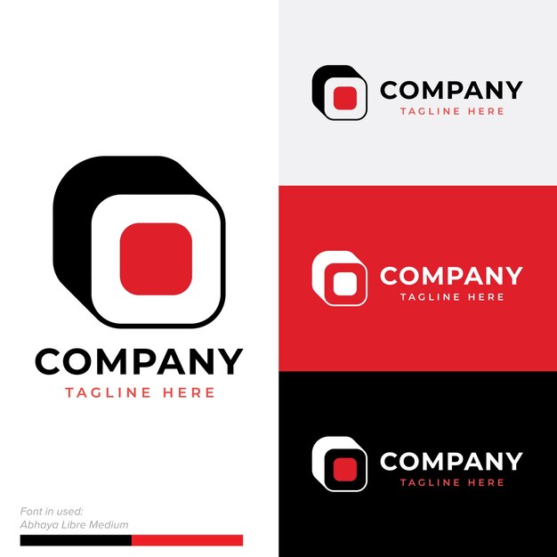 Diseño de vector de logotipo plano de icono de sushi redondeado cuadrado limpio simple