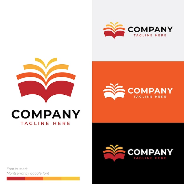 Diseño de vector de logotipo plano de icono de tienda de libros abiertos modernos