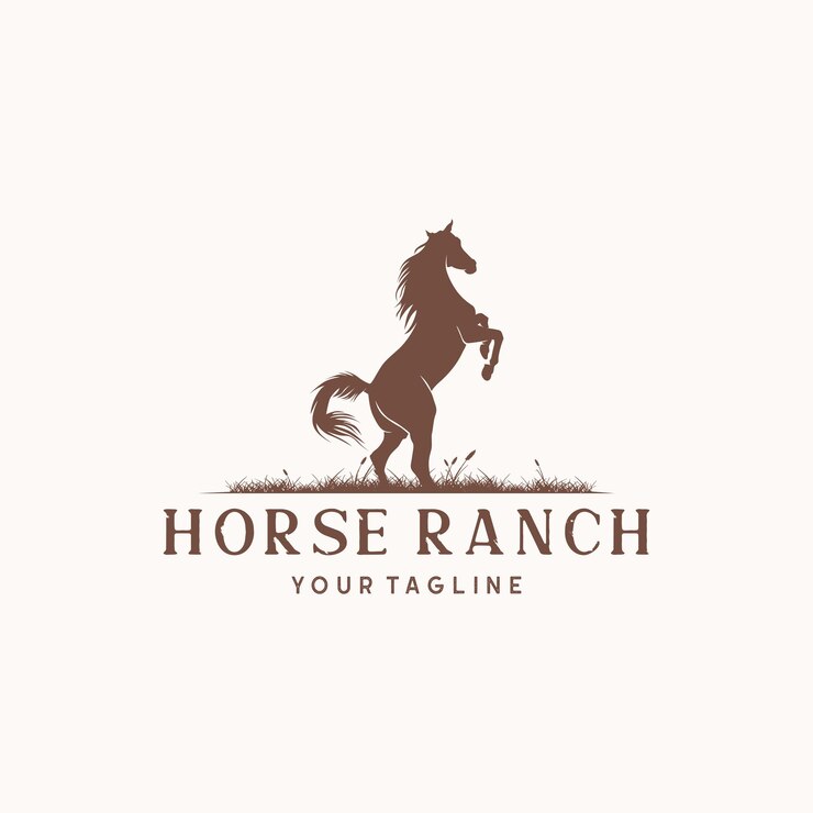 Diseño del vector del logotipo del rancho de caballos